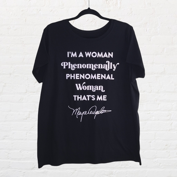 Torrid #TORRIDSTRONG SLIM FIT TEE - MAYA ANGELOU BLACK - Picture 1 of 5